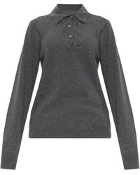 Maison Margiela - Draped Collar Wool Polo Sweater - Lyst