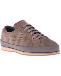 Baldinini - Lace-up in taupe perforated suede - Lyst