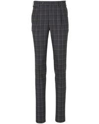 PT01 Gentleman Fit Checked Trousers - Grijs
