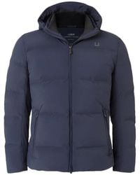 UBR - Jassen ,Blauw ,Leer Donzen Jas Met Primaloft Panelen - Lyst
