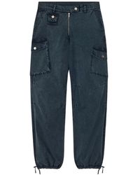 Ganni - Broeken ,Zwart ,Katoen Washed Stretched Cotton Pants Sky Captain 683 - Lyst