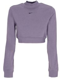 Nike - Fitness ,Paars ,Katoen Lichtgewicht Coltrui Sweatshirt Chill French Terry - Lyst