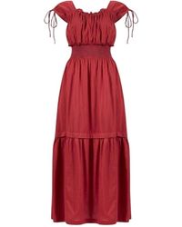 Pinko - Kleedjes ,Rood ,Katoen Pacific Jurk - Lyst