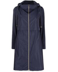 Herno - Jassen ,Blauw ,Polyester Lichtgewicht Parka Jas - Lyst