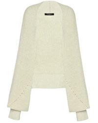 Balmain - Geribbelde Cardigan Met Open Voorkant - Lyst