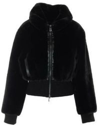 Pinko - Jassen ,Zwart ,Bagels Faux Fur Bomberjack - Lyst