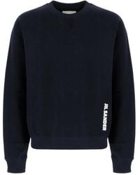 Jil Sander - Hoodies & Sweatvesten ,Zwart ,Katoen Cotton Crew Neck Sweatshirt - Lyst