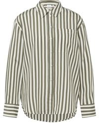 Comma, - Jacquard Bluse Mit Streifen - Lyst