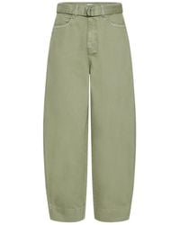 Ichi - Jeans ,Groen ,Katoen Ih Olia Wide Jeans - Lyst