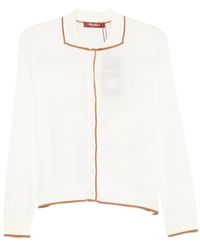 Max Mara - Truien & Vesten ,Wit ,Wol Wollen Cardigan Van Zijdegaren - Lyst