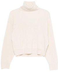Brunello Cucinelli - Truien & Vesten ,Wit ,Geribbelde Coltrui - Lyst