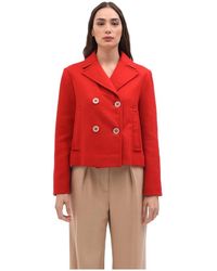 Phisique Du Role - Rote wollmischung kurze jacke - Lyst