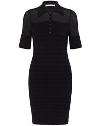 Gestuz - Schwarzes Strickkleid Mit Polokragen - Lyst