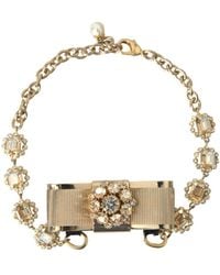 Dolce & Gabbana - Kristall schleifen kette choker halskette - Lyst