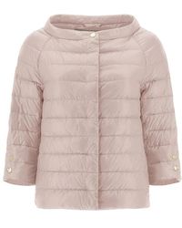 Herno - Cleofe Cropped Sleeve Jacket - Lyst