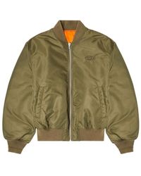 DIESEL - Jassen ,Groen ,Leer Giacca Bomber W-Type-D1 - Lyst