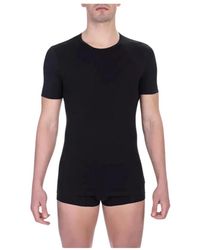 Bikkembergs - Ondergoed ,Zwart ,Katoen Zwarte Katoenen Crew Neck T-Shirt - Lyst