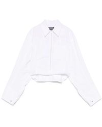 Jacquemus - Weißes front-zip-shirt kurzer stil - Lyst