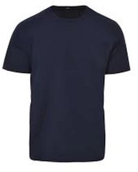 Herno - Tops ,Blauw ,Katoen Stretch Jersey Crew Neck T-Shirt - Lyst