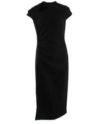Max Mara - Kleedjes ,Zwart ,Polyester Zwarte Midi Jurk - Lyst