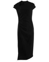 Max Mara - Kleedjes ,Zwart ,Polyester Zwarte Midi Jurk - Lyst