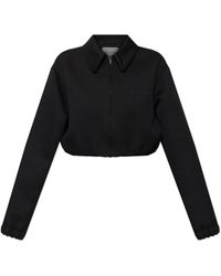 Balenciaga - Jassen ,Zwart ,Wol Wollen Jas Met Geborduurd Logo - Lyst