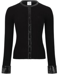 Courreges - Truien & Vesten ,Zwart ,Gebreide Cardigan - Lyst