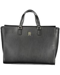 Tommy Hilfiger - Schwarze polyethylen-handtasche - Lyst