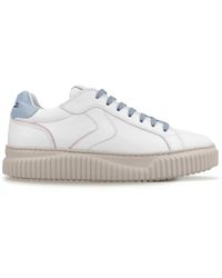 Voile Blanche - Weiße sneaker mit blauen details - Lyst