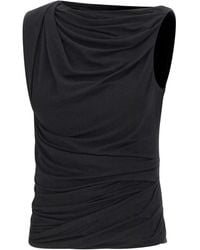 Entire studios - Tops ,Zwart ,Drape Tank - Lyst