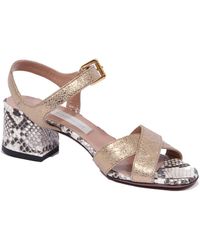 L'Autre Chose - Bronze Crakle Sandale Schuh Made - Lyst