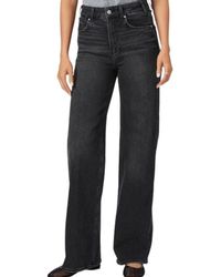 PAIGE - Jeans ,Zwart ,Katoen Hoge Taille Wijde Zwarte Broek - Lyst