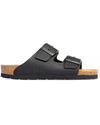 Rohde - Schoenen ,Zwart ,Suède Zwarte Damessandaal Met Twee Banden - Lyst
