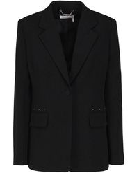 Chloé - Schwarze wolljacke mit glockenpassform - Lyst