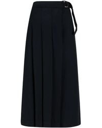 P.A.R.O.S.H. - P.A.R.O..H. ,Rokken ,Blauw ,Wol Sallia Bi-Stretch Rok - Lyst