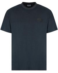 EA7 - Tops ,Zwart ,Katoen T-Shirt Met Korte Mouwen - Lyst