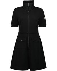 Moncler - Piqué Cotton-blend Mini Dress - Lyst