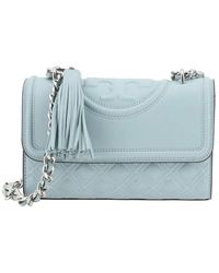 Tory Burch - Gepolsterte leder-schultertasche mit kettengurt - Lyst