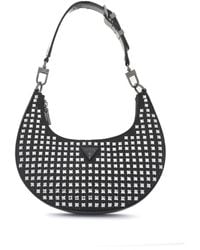 Guess - Tassen ,Zwart ,Polyester Bamboo Mini Tas Met Juweel Applicatie - Lyst