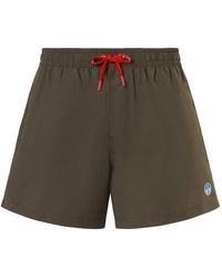 North Sails - Badmode ,Groen ,Katoen Basic Volley Beachwear Met Vilt Logo - Lyst