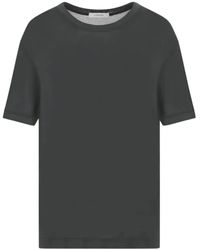 Lemaire - Graues seiden-rundhals-t-shirt - Lyst