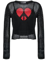 Moschino - Truien & Vesten ,Zwart ,Katoen Stijlvolle Trui - Lyst