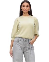 SELECTED - Truien & Vesten ,Groen ,Polyester Slftenny 3/4 Sweat Top - Lyst