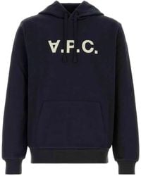 A.P.C. - Hoodies & Sweatvesten ,Blauw ,Katoen Standard Grand Vpc Hoodie - Lyst