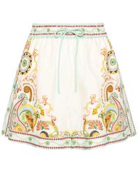 ALÉMAIS - Pantalones cortos de lino con estampado gráfico - Lyst