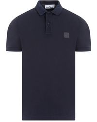 Stone Island - Blaues polo-shirt klassischer stil - Lyst
