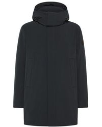 Peuterey - Blauwe Winddichte Jas Met Afneembare Capuchon - Lyst