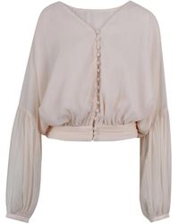 ROTATE BIRGER CHRISTENSEN - Overhemden ,Gedrapeerde Blouse Met Knopen - Lyst