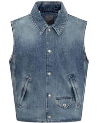 Givenchy - Jassen ,Blauw ,Denim Denim Vest - Lyst