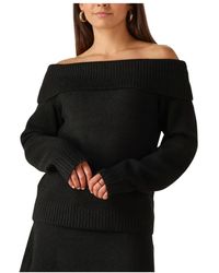 Notre-v - Truien & Vesten ,Zwart ,Polyester Zwarte Gebreide Trui Voor Vrouwen - Lyst